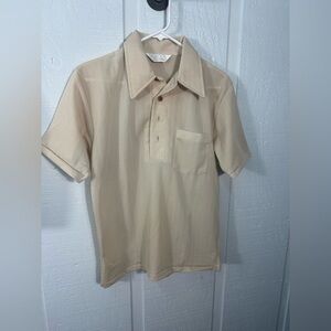 David Hansen Vintage Mens Tan Polo Shirt Size Medium EUC